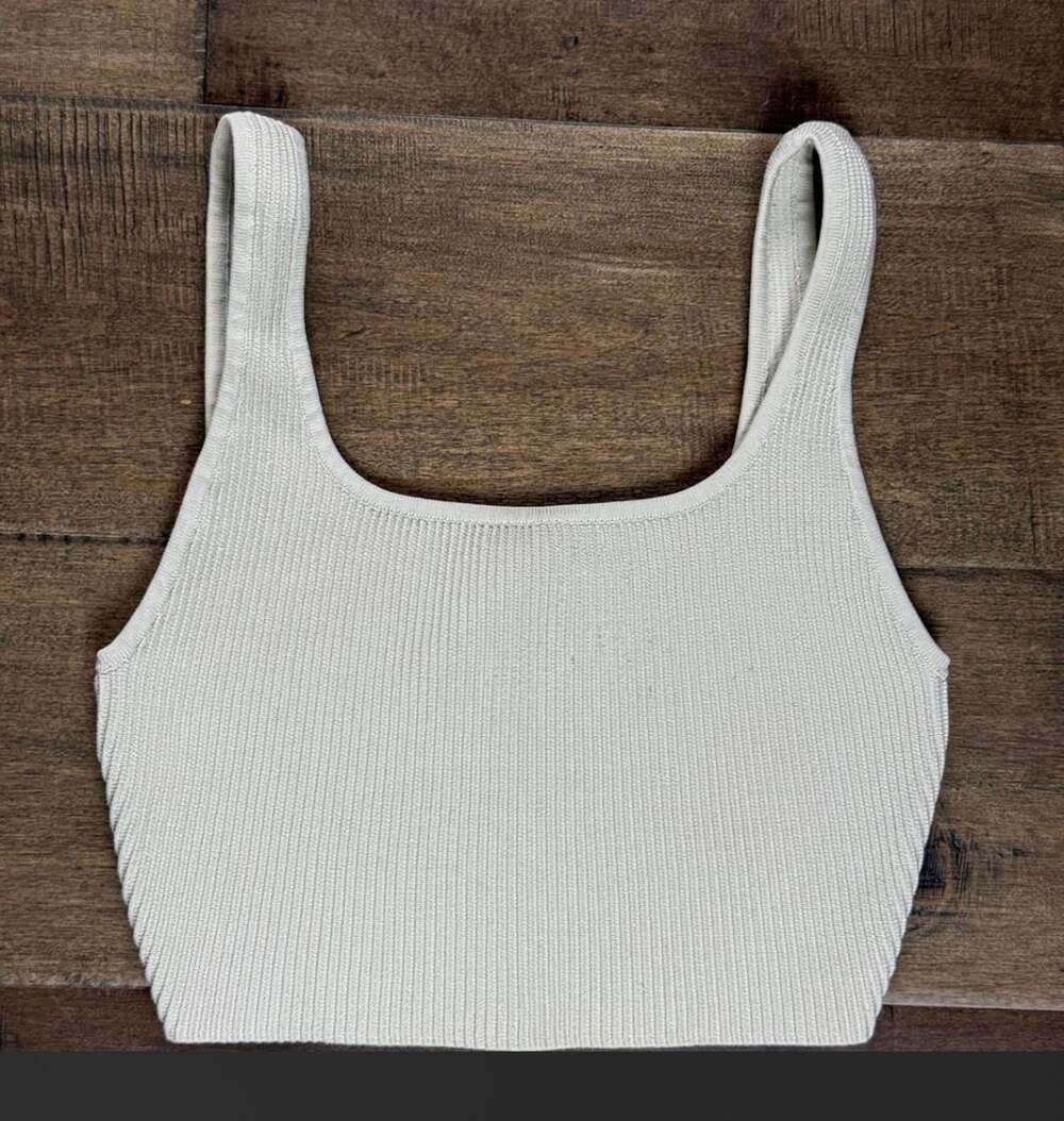 Babaton Sculpt Knit Squareneck Tank Size S Off White